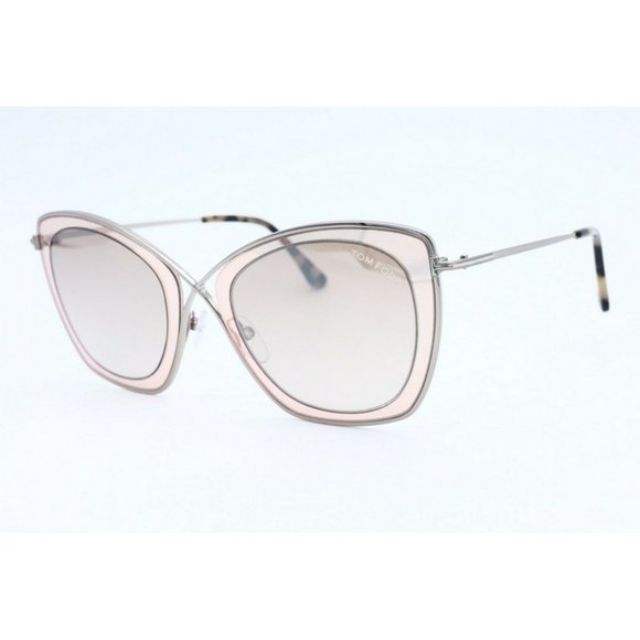 Tom Ford India-02 TF 605 47G Butterfly Pink Sunglasses Brown Gradient Lenses (B)
